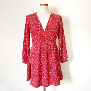 Zara Red Floral mini dress size XS summer dress
